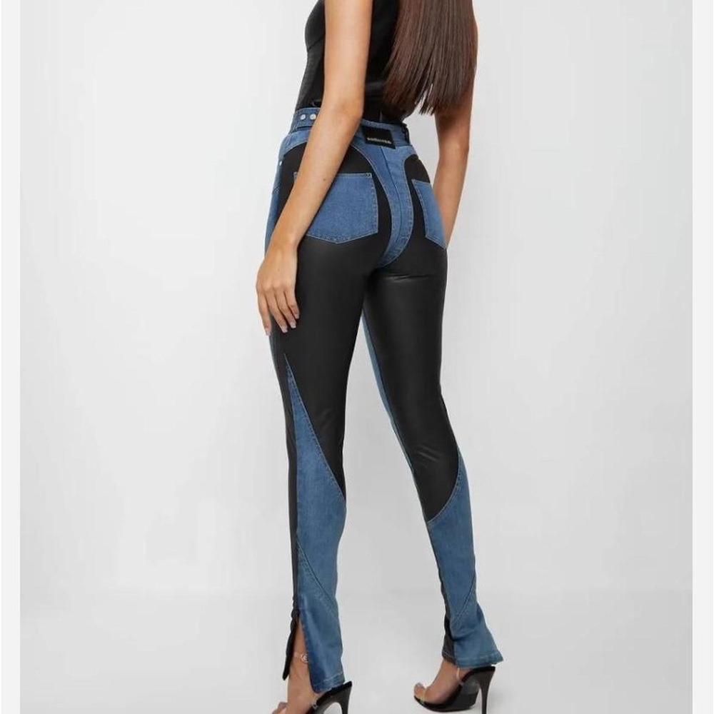 Nwt: Maniere De Voir vegan Leather Contour Skinny Jeans🖤 no stretch, slim fit